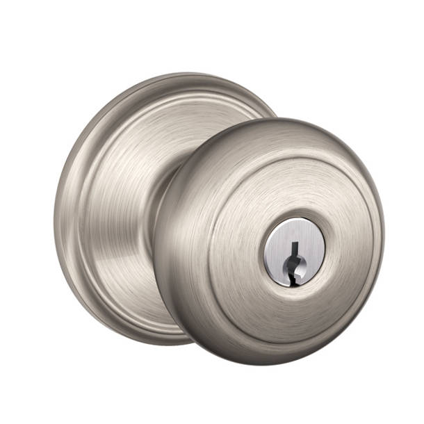 Schlage F40 PLY 622 COH Plymouth Door Knob With Cohen Trim, Bed & Bath Privacy Lock, Matte Black